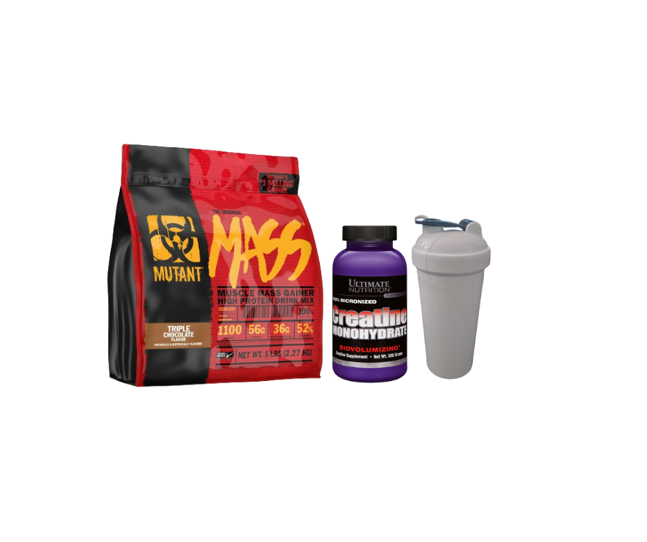 Pack GATO TECHERO (mutan mass 5lb+creatina ultimate nutrition 300gr +shaker)