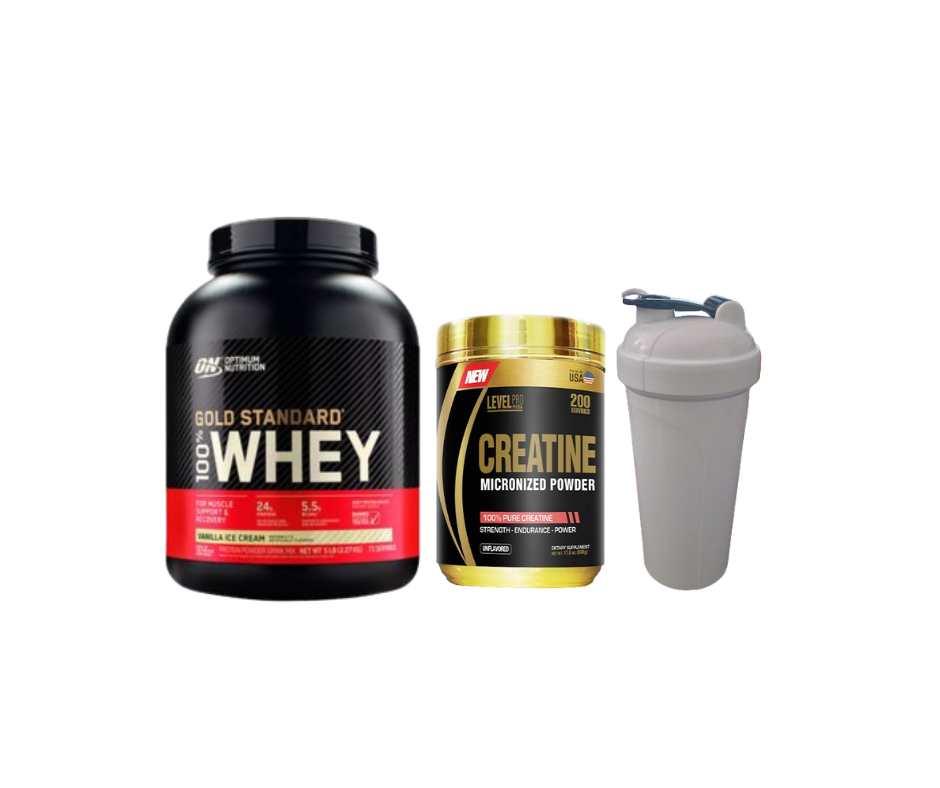 Pack GATO (gold standar whey 5lb+creatina level pro 500gr +shaker)