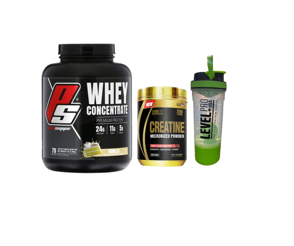 Pack GATO ANABOLICO (whey concentrate PS+ Creatina level pro 500g + shaker)