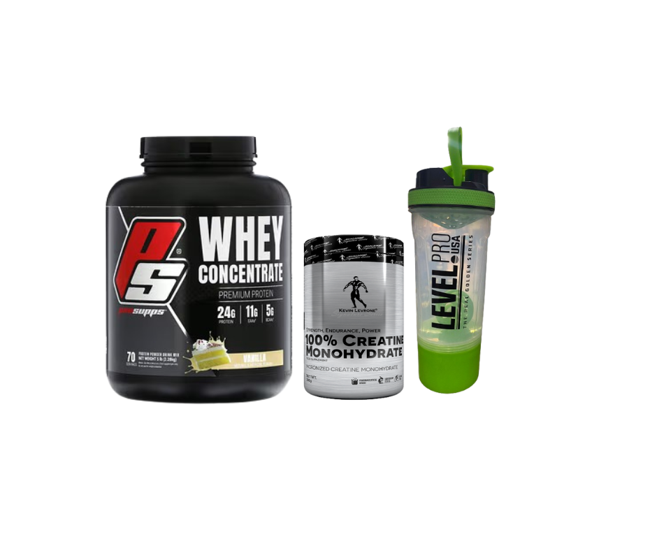 Pack GATO TUNEADO (whey concentrate PS+kevin levron 250g + shaker)