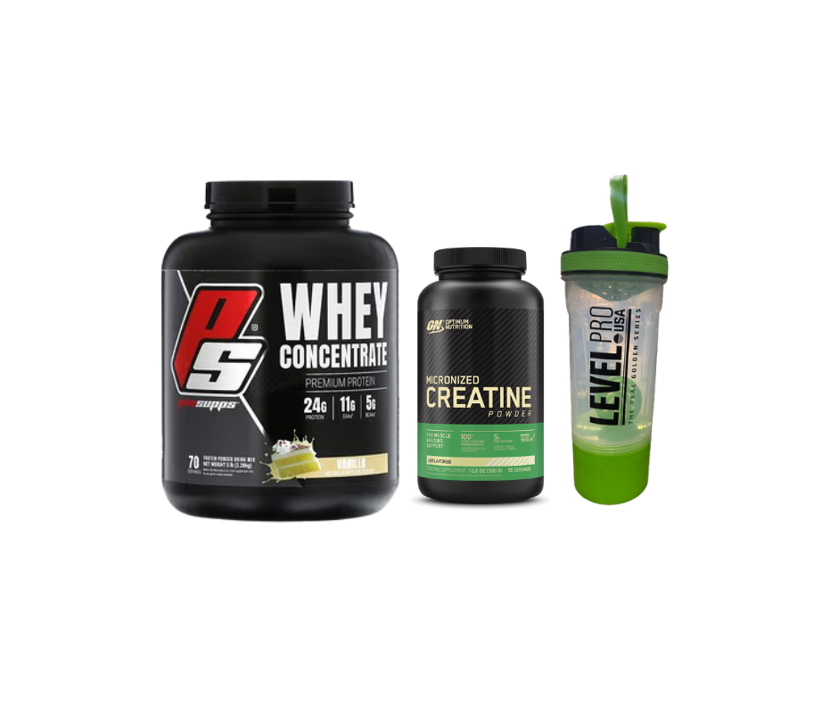 Pack GATO TECHERO (whey concentrate PS 5LB+ creatina optimum nutrition 300gr+shaker)