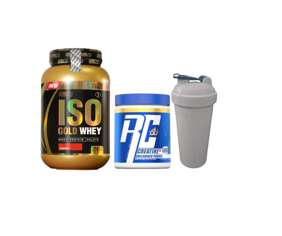 Pack GATO ANABOLICO (iso gold whey 1.1kilos+ creatina Rc 300gr+shaker)