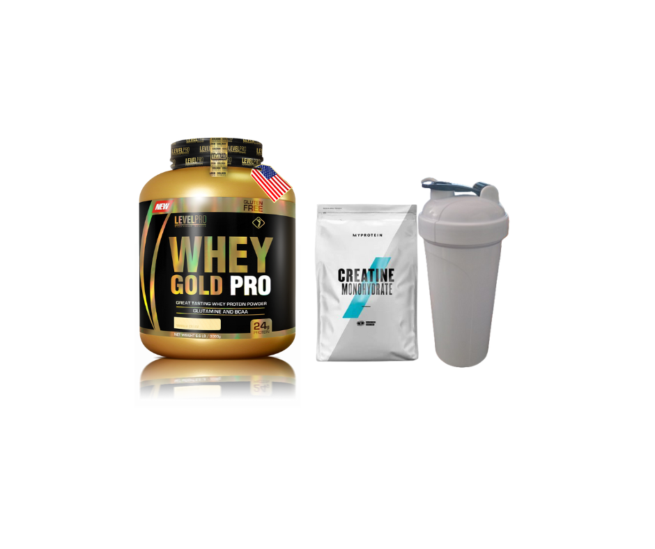 Pack GATO BEBÉ (whey gold pro 3kilos+creatina My protein 250 gr+shaker)